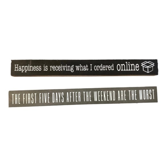 2pack Humorous funny printed mdf tabletop home office work plaque decor new - Picture 2 of 6